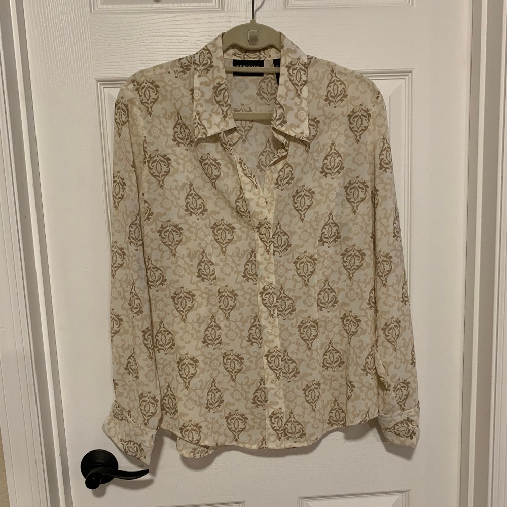 NY&Co. Sheer Paisley Blouse - Sz Med